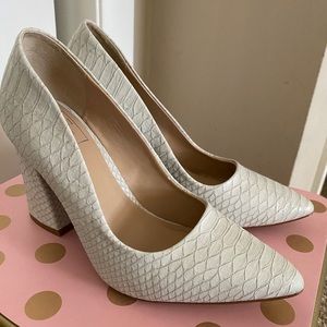 White SnakeSkin Heels